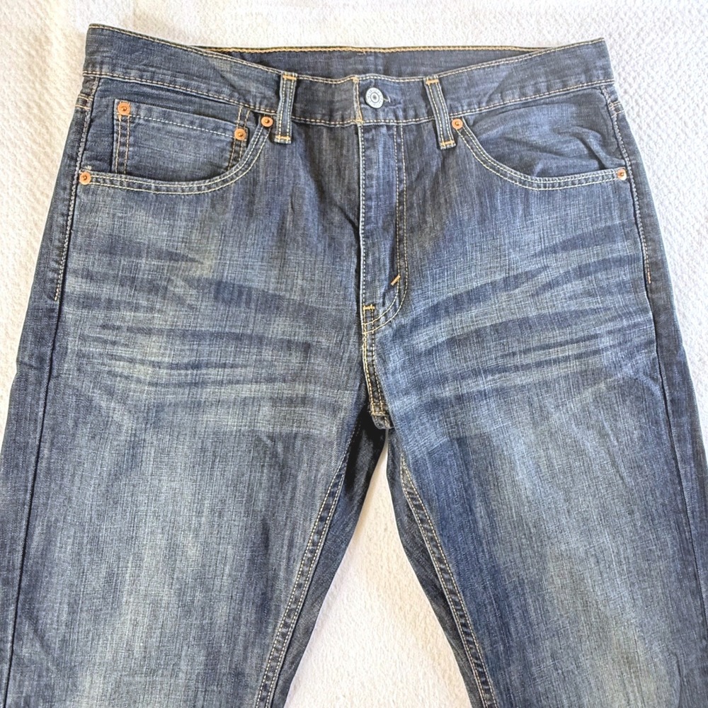 Levi's 527 Slim Bootcut Jeans Mens 34x32 Dark Wash Denim Blue
